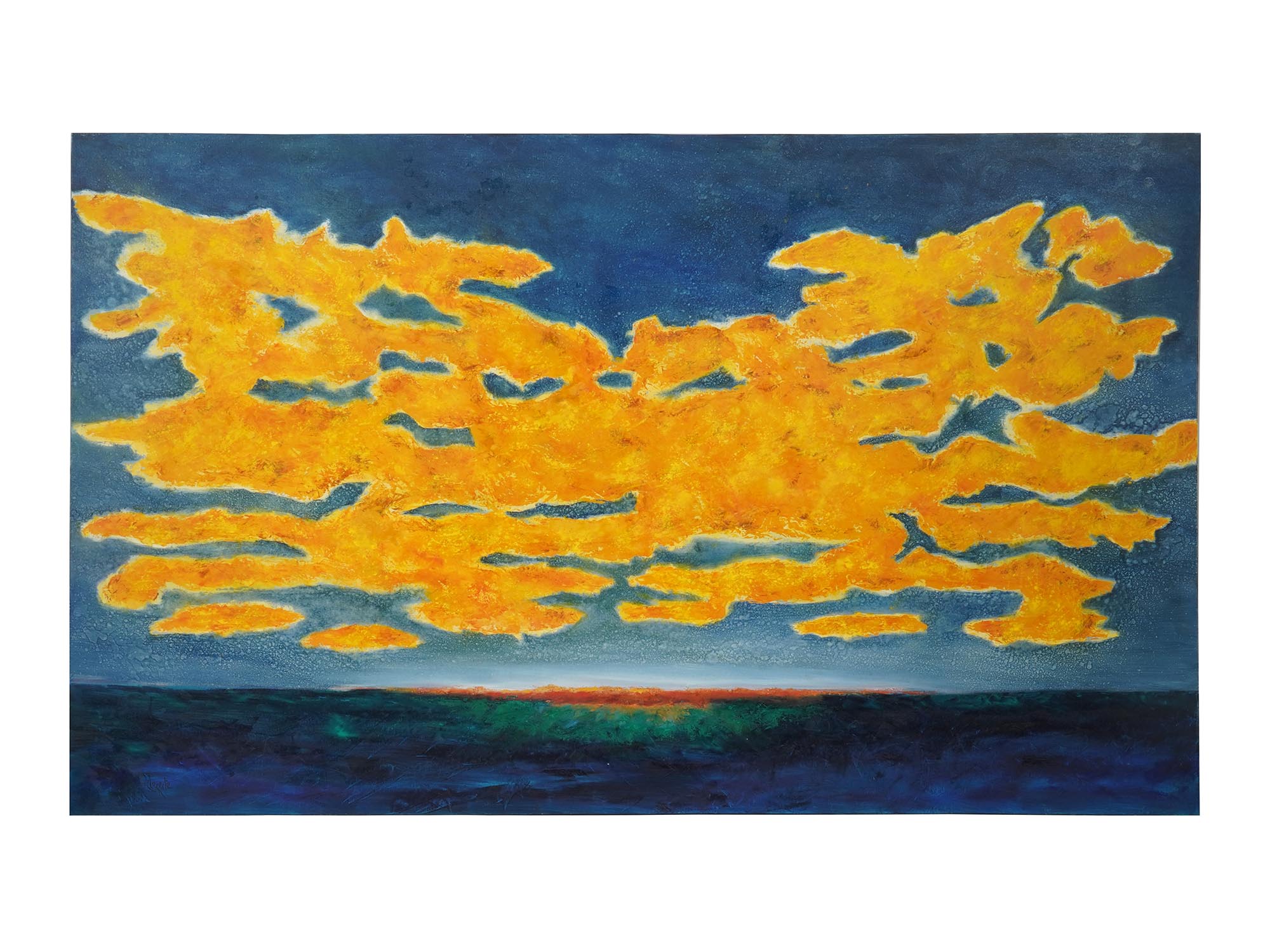 ABSTRACT OIL PAINTING SUNSET BY CLEMENTE MIMUN PIC-